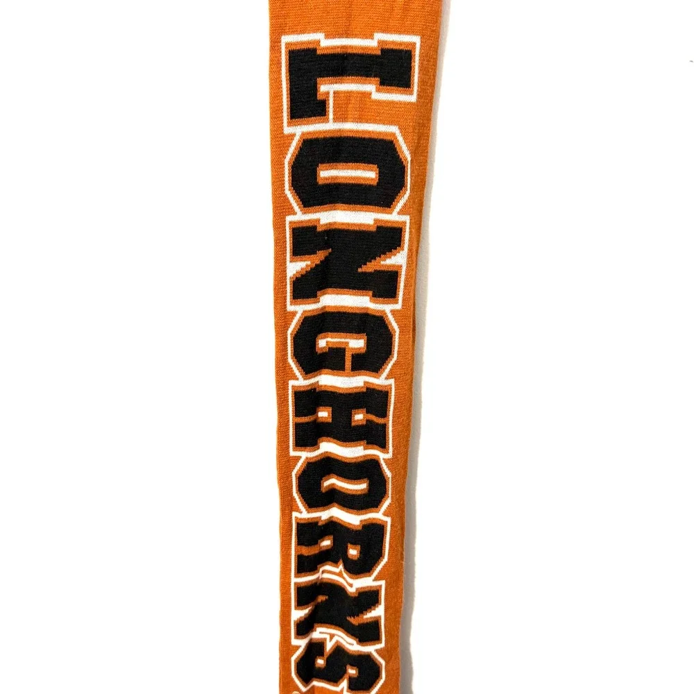 47 Brand Texas Longhorns Burnt Orange Knit Scarf NCAA Collegiate Logo Fringe 65